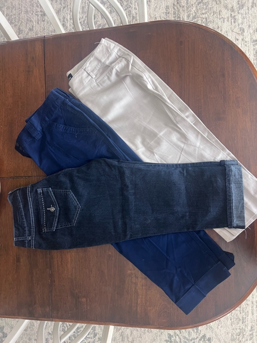 Women’s Capri Pants Pack - White, Navy, Dark Denim